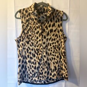 Cuddl Duds Cheetah Print Fleece Zip Up Vest - Size L